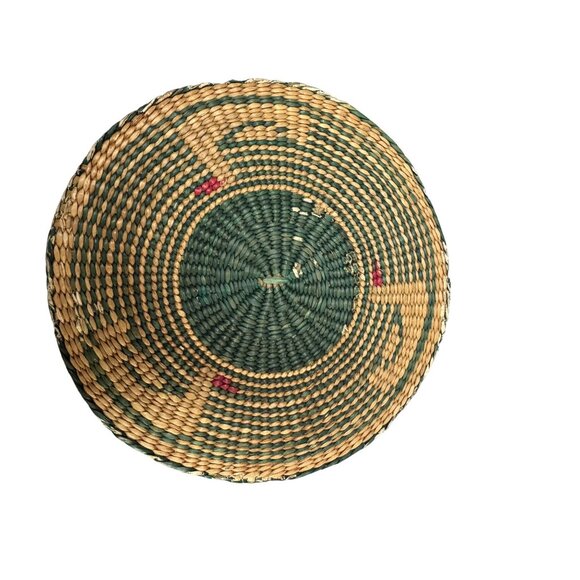 Vintage Native American Sweetgrass Woven Basket With Lid 6.5" Diameter 3.25" Hei - Picture 2 of 7